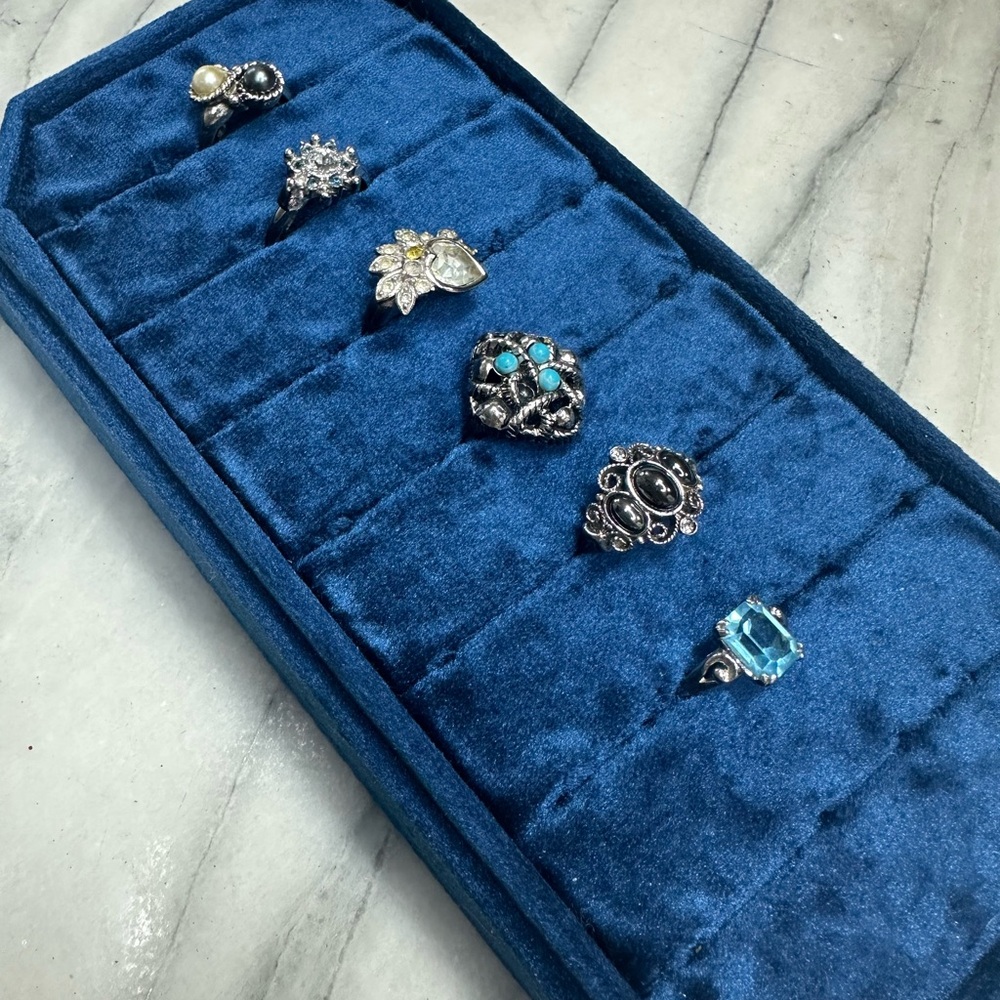 Vintage Avon Silver Tone Ring Lot of 6 - Picture 3 of 4